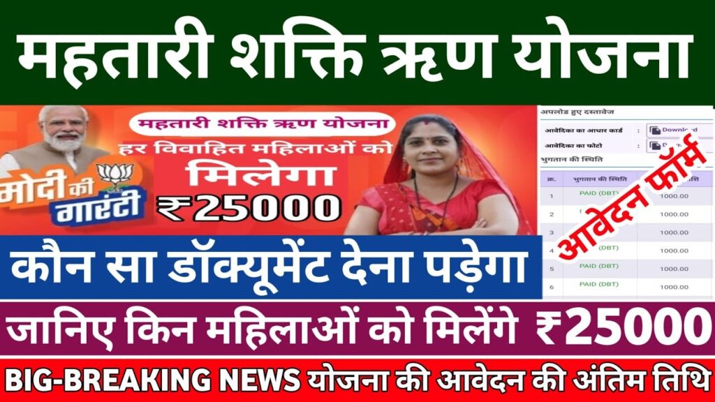 महतारी शक्ति ऋण योजना महिलाओं को मिलेंगे ₹25000 जानिए आवेदन के अंतिम तिथि आवश्यक दस्तावेज 2024-25